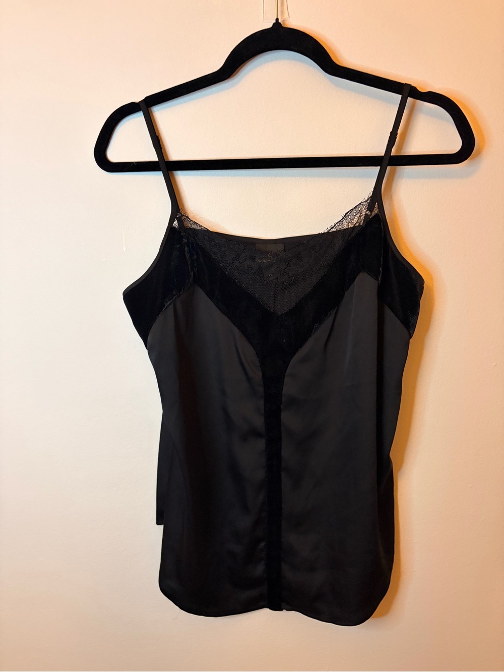 Worthington Black Satin-Look cami for day or evening wear size M